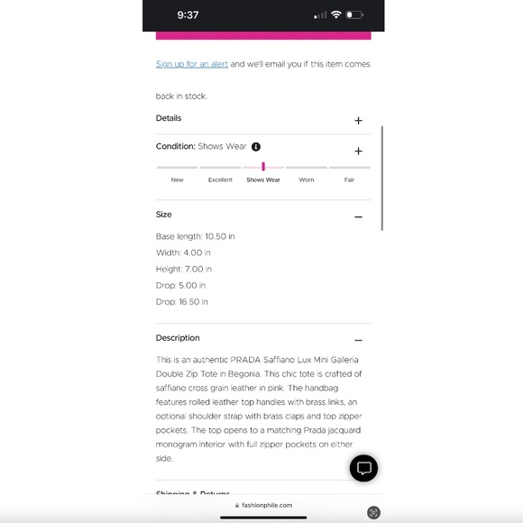 PRADA  Saffiano Lux Mini Galleria Double Zip Tote Begonia - Picture 4 of 16